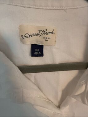 Universal Thread Goods Co White Button Front Shirt Dress XXL